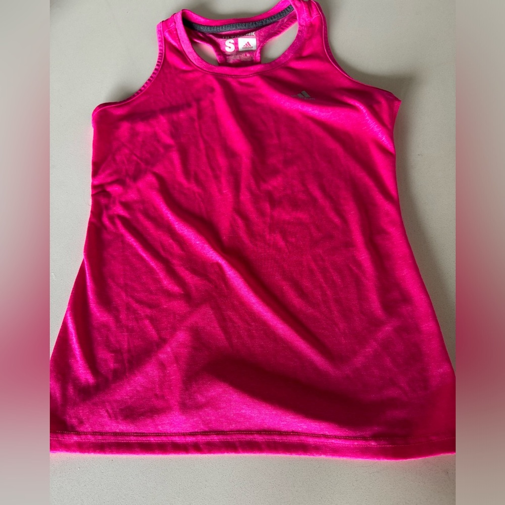 Pink adidas tank top